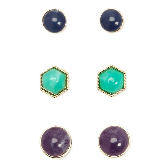 BRAND NEW Geo Stud Earring Set - Picture 1 of 2